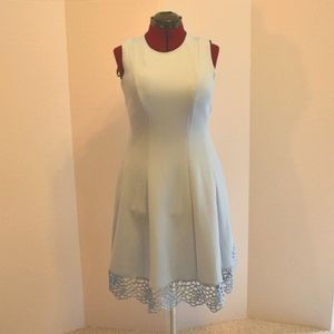 Donna Ricco light blue fit and flare dress